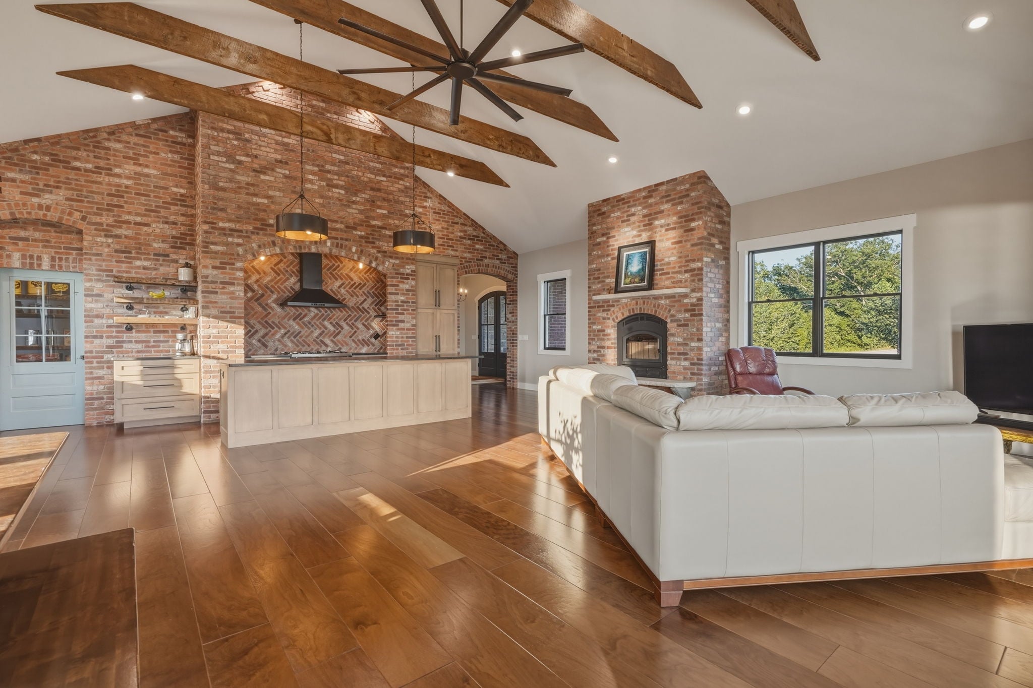Living room open to kitchen